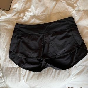 Black lululemon speed up shorts